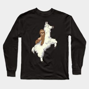 Sloth riding Llama T-Shirt Funny Sleeping Tee Long Sleeve T-Shirt